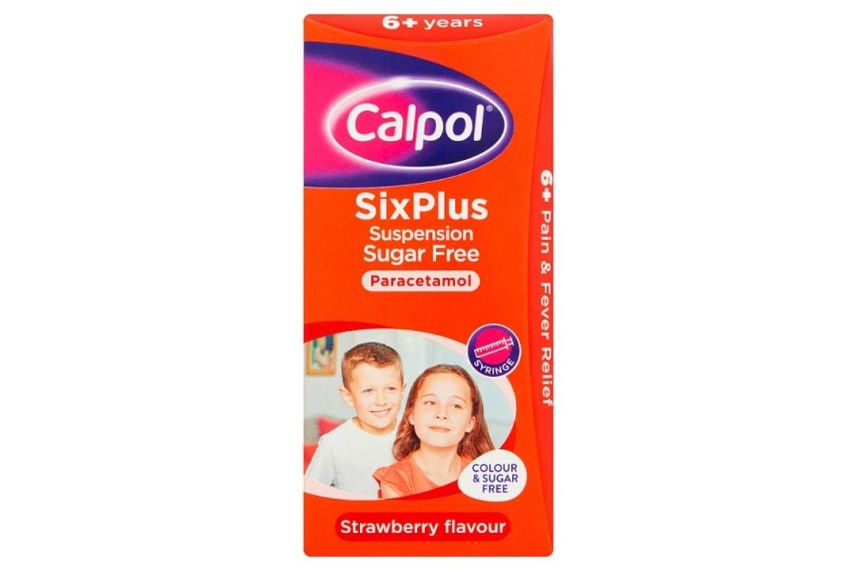 Calpol SixPlus Suspension Paracetamol 6+Years  Strawberry No Sugar 80ml
